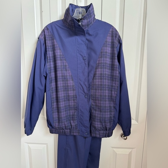 Forrester’s Women’s Gore-Tex Purple Plaid Golf Windbreaker Set - Picture 1 of 12